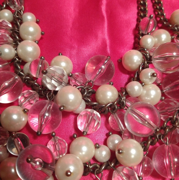 Copper toned pearl and bead bauble necklace - Picture 5 of 6